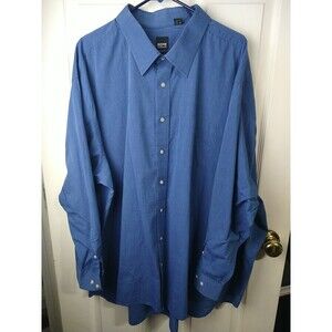 Repp Men'swear 21/35-36 Tall Blue LS Collared Button down Shirt Business Office